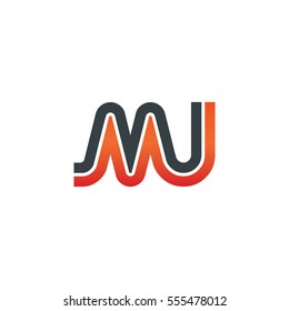Initial Letter MJ MU Linked Design Logo