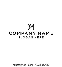 initial letter mk or km logo design vector illustration template