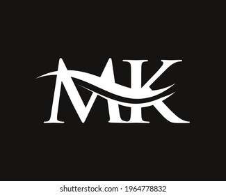 Initial Letter MK Linked Logo for business and company identity. Modern Letter MK Logo Vector Template with modern trendy