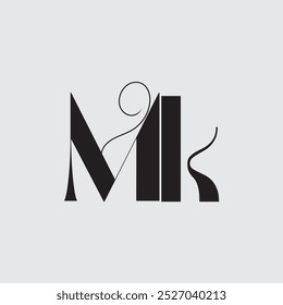 Letra inicial Mk logo design
