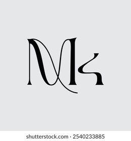 Letra inicial MK design do logotipo