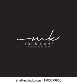 
Logotipo de la carta inicial MK - Logotipo de firma dibujado a mano