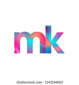 Initial Letter MK Logo Lowercase colorful design, Modern and Simple Logo Design.
