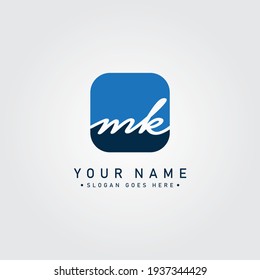 Logo de la carta inicial MK - Logo de firma mínima