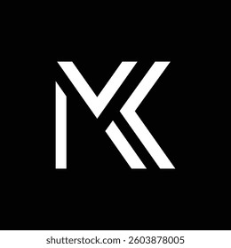 Initial letter MK minimalist and modern logo design Vector