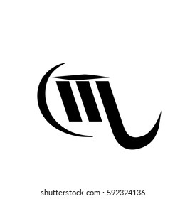initial letter M,L black color logo vector