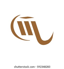 initial letter ML brown color logo vector