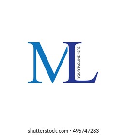Initial Letter ML Design Logo 