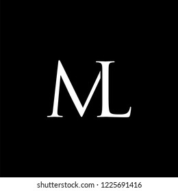Initial Letter ML Isolated Logo Black. Template logo for business. Ready to use