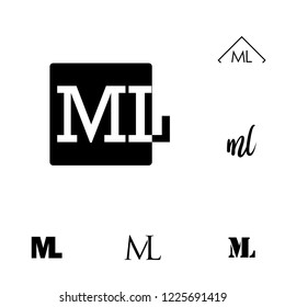 Initial Letter ML Isolated Logo Black. Template logo for business. Ready to use