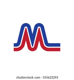 Initial Letter ML Linked Design Logo