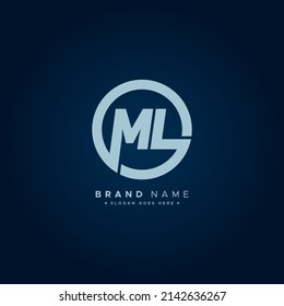 Logotipo de letra inicial ML - Logotipo mínimo para empresas