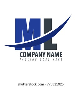 Initial Letter ML Overlapping Logo