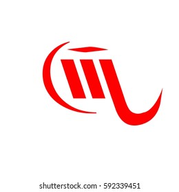 initial letter ML red color logo vector
