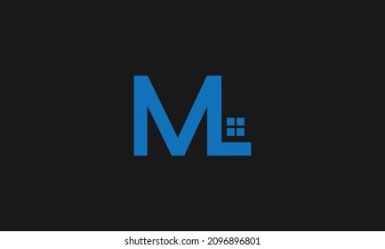 Letra inicial ML mayúscula elementos de plantilla de diseño de logotipo moderno. Vector