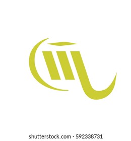 initial letter ML yellow color logo vector