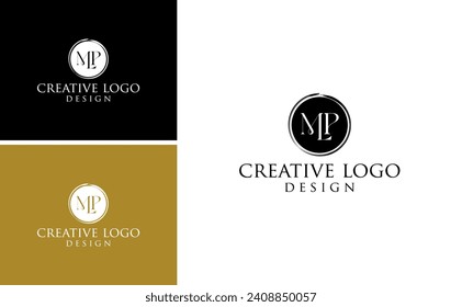 Initial letter MLP logo design vector template