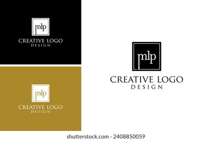 Initial letter MLP logo design vector template