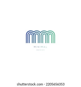 Letra inicial alfabeto MM icono vectorial mínimo