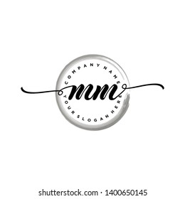 Initial letter MM beautiful handwriting logo vector template