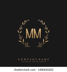 Initial letter MM beautiful handwriting logo vector template