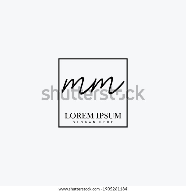 Initial Letter Mm Calligraphy Handwritten Logo Stock Vector (Royalty ...