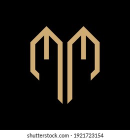 Anfangsbuchstabe MM, geometrisches Logo, Vektorschwarz Hintergrund