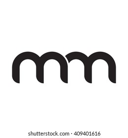 initial letter mm linked round lowercase monogram logo black