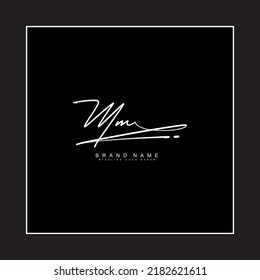Initial Letter MM Logo - Handwritten Signature Style Logo