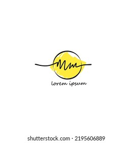 Initial Letter mm Logo - Handwritten Signature Logo