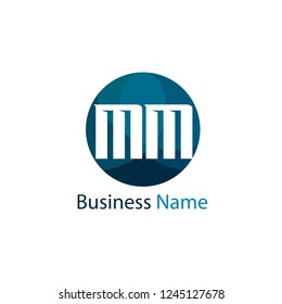 initial letter mm logo template