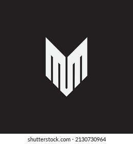Logotipo de monograma MM de la letra inicial.
