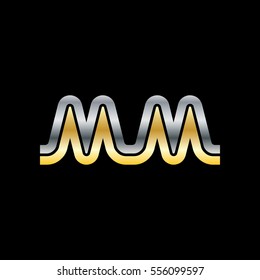 Initial Letter MM MVM Linked Design Logo