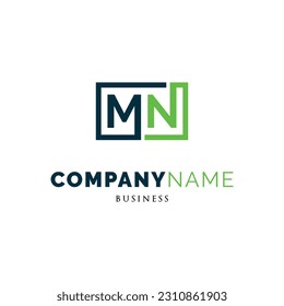 Initial Letter MN Icon Logo Design Template