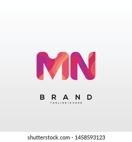 Initial letter MN logo with colorful background, letter combination logo design for creative industry, web, business and company. - Vector