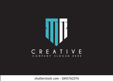 Initial Letter MN logo design template element. letter MN icon. Suitable for business and financial logos isolated on black background