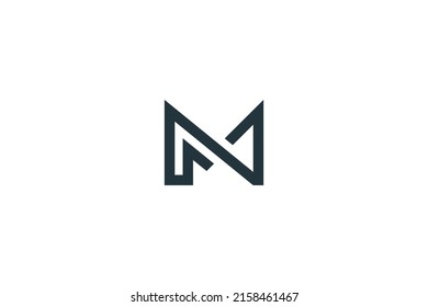 Plantilla de vector de diseño de logotipo MN de carta inicial