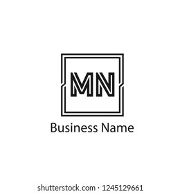 initial letter mn logo template
