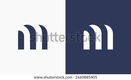 Initial Letter MN or M Logo Design Vector icon template