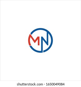 diseño vectorial del logotipo de la letra inicial mn o nm