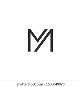 diseño vectorial del logotipo de la letra inicial mn o nm
