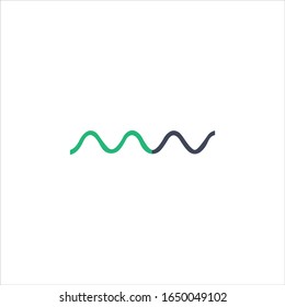 diseño vectorial del logotipo de la letra inicial mn o nm