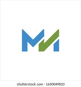 Initial letter mn or nm logo design template
