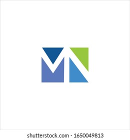 Initial letter mn or nm logo design template