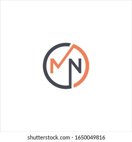 Designvorlage für den Anfangsbuchstaben mn oder nm-Logo