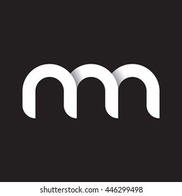 initial letter mn, nm, nnn, modern linked circle round lowercase logo white black