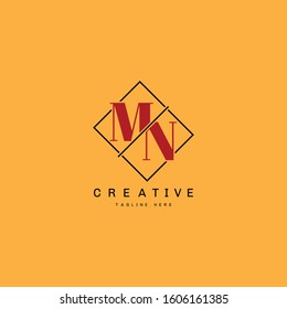 Initial Letter MN Sliced Uppercase Modern Logo Design