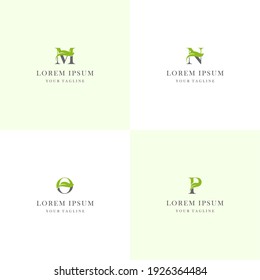 Initial Letter MNOP leaf logo icon design