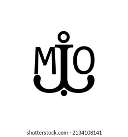 Initial letter MO anchor simple logo.