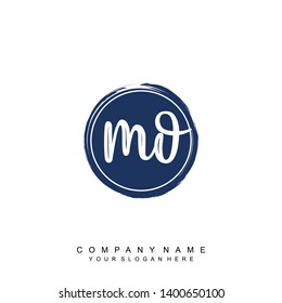 Initial letter MO beautiful handwriting logo vector template